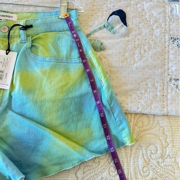 NWT WeWoreWhat flare bell short stretch twill denim tie dye women 27 - Picture 4 of 14